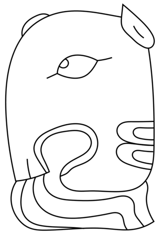 6Th Maya Month   Xul Coloring Page